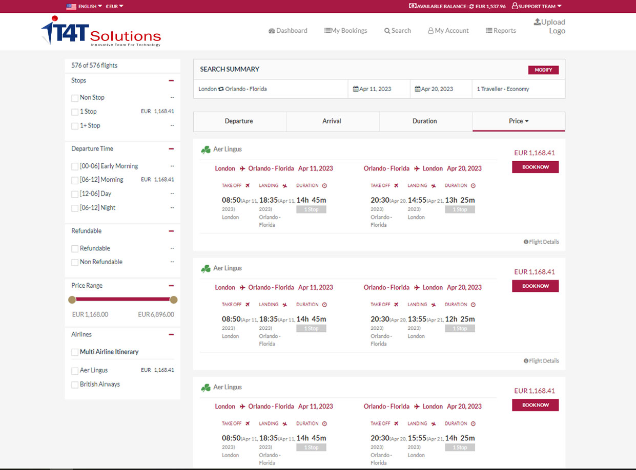 B2B Travel Booking Software | B2B Booking Engine - IT4T Solutions